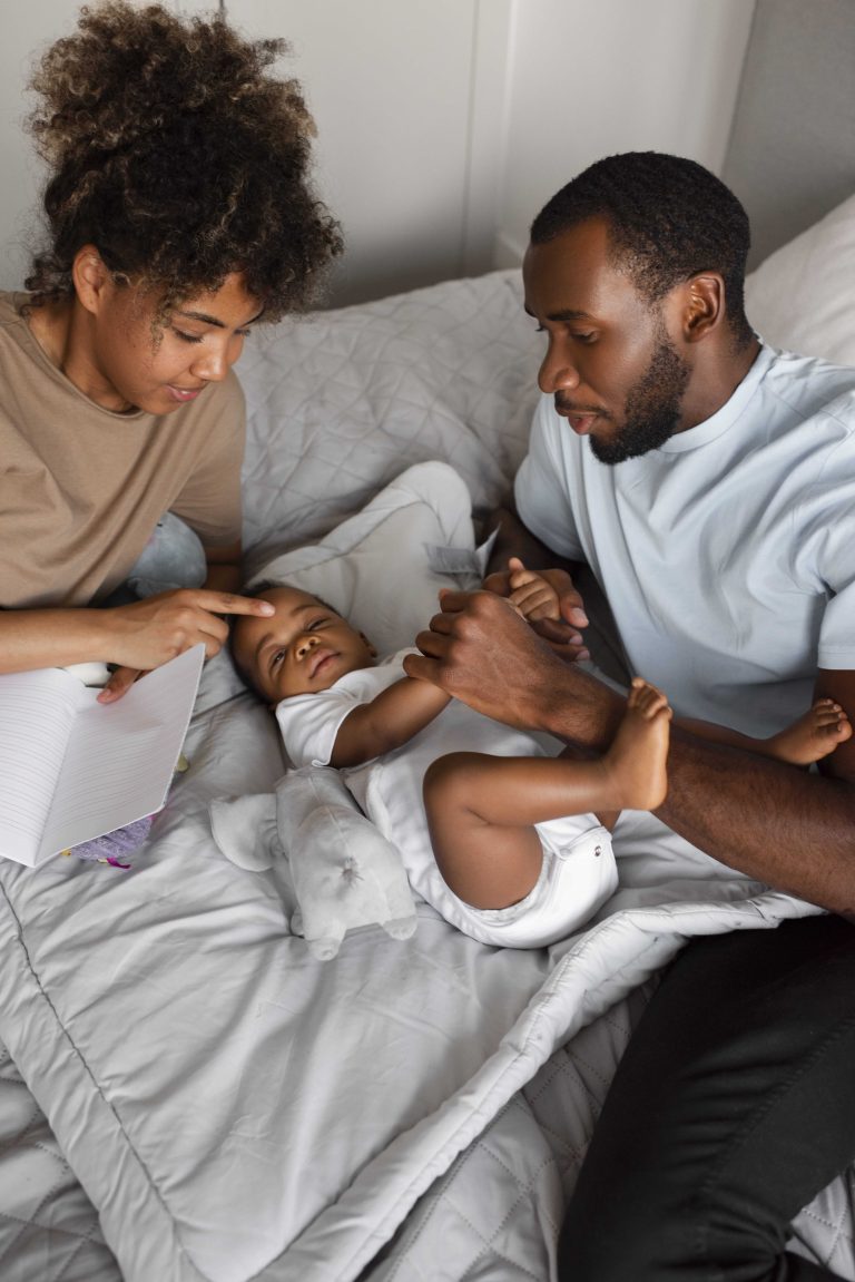 new couple with baby